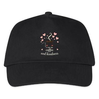 Je cours sur le café et la gentillesse Esthétique confortable mignon - Casquette de baseball Enfant - noir - Devant