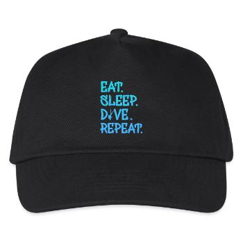 Eat Sleep Dive Repeat - Kinder Basecap - Schwarz - Vorne