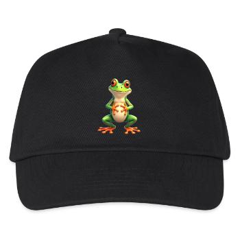 Frosch lustig Laubfrosch Rotaugenlaubfrosch - Kinder Basecap - Schwarz - Vorne