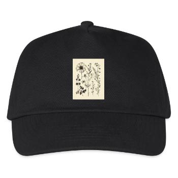 Ink drawing of flowers - Kids’ Baseball Cap - black - Front