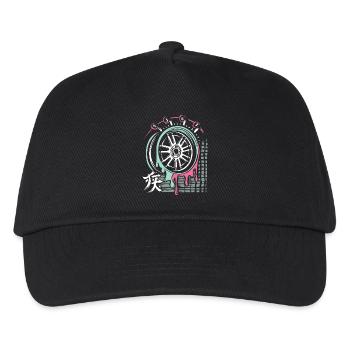 JDM Drift Rim – Tuning & Racing Art - Kids’ Baseball Cap - black - Front