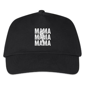 Baseballspieler Mama Mutter Baseball - Kinder Basecap - Schwarz - Vorne