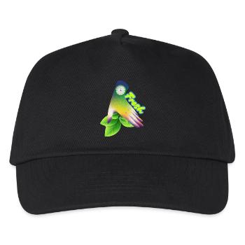 Design der frischen Gradient-Blattuhr - Kinder Basecap - Schwarz - Vorne