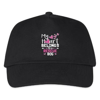 My Heart Belongs To A Rescue Dog - Kids’ Baseball Cap - black - Front