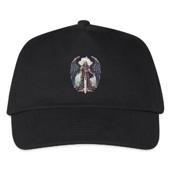Faucheuse avec des ailes et une épée sur trans - Casquette de baseball Enfant - noir - Devant