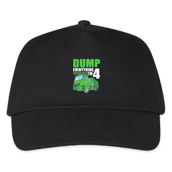 Garbage Truck Garbage Truck Garbage Man Trash Can - Kids’ Baseball Cap - black - Front