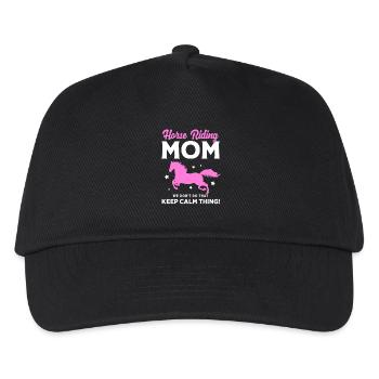 Pferderennen Mama Mutter - Kinder Basecap - Schwarz - Vorne