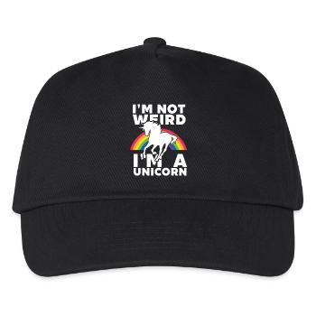 I am Not Weird I am A Unicorn - Kids’ Baseball Cap - black - Front