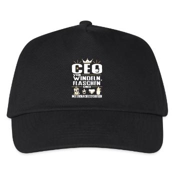 CEO von Windeln Flaschen Eltern Humor Design - Kinder Basecap - Schwarz - Vorne