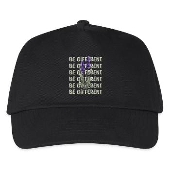 BE DIFFERENT – Lavendel Blumenliebe Affirmationen - Kinder Basecap - Schwarz - Vorne