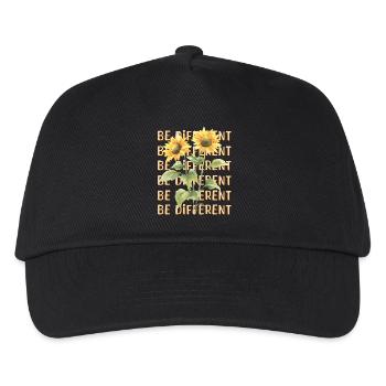 BE DIFFERENT Sonnenblumen Selbstliebe Positivität - Kinder Basecap - Schwarz - Vorne