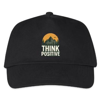 Denken Sie positiv Natur Abenteuer T-Shirt - Kinder Basecap - Schwarz - Vorne