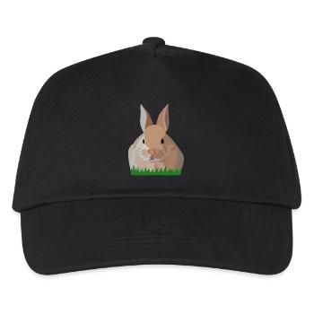 Houx Lapin dans l’herbe - Casquette de baseball Enfant - noir - Devant