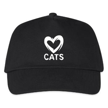 cats Liebe - Herzsymbol für Katzenfreunde - Kinder Basecap - Schwarz - Vorne