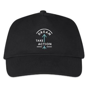Motivierendes „Dream. Take Action“ Design - Kinder Basecap - Schwarz - Vorne