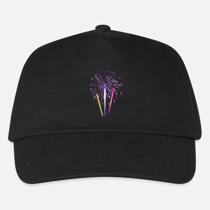 Colorful fireworks – color explosion for New Year's Eve - Kids’ Baseball Cap - black
