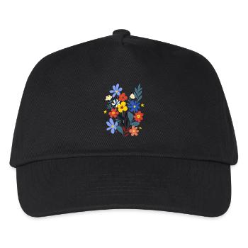 Flower Power - Kinder Basecap - Schwarz - Vorne