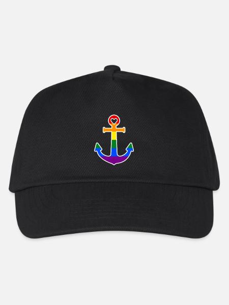 Regenbogenanker - Kinder Basecap - Schwarz