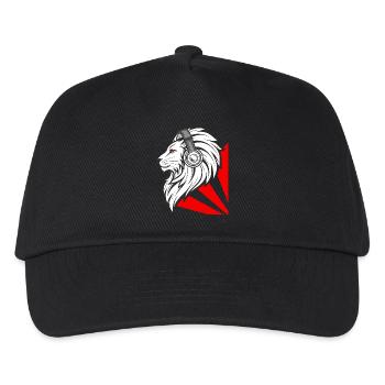 Stylischer Löwe mit Kopfhörern - Kinder Basecap - Schwarz - Vorne