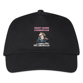 Einhorn Moped Tour - Kinder Basecap - Schwarz - Vorne