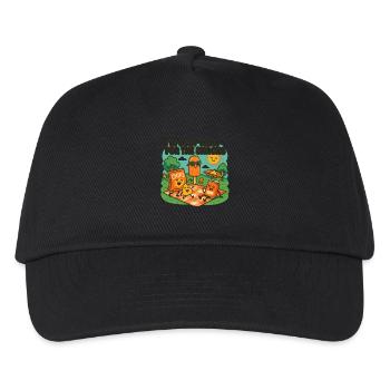 Ich bin nur wegen der Snacks hier - Kinder Basecap - Schwarz - Vorne