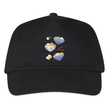 Ramen avec de la nourriture asiatique pour chat - Casquette de baseball Enfant - noir - Devant