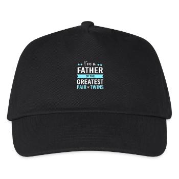 Zwilling Papa Zwillinge Vater - Kinder Basecap - Schwarz - Vorne