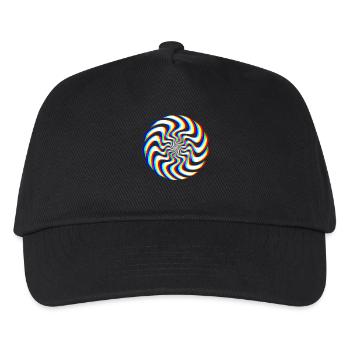 Glitch Spirale – Optische Täuschung - Kinder Basecap - Schwarz - Vorne