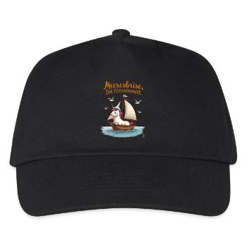 Segel Einhorn Ahoi ! - Kinder Basecap - Schwarz - Vorne