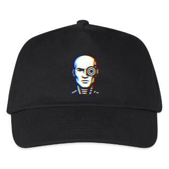 Glitch Cyber Head – Futuristik - Kinder Basecap - Schwarz - Vorne