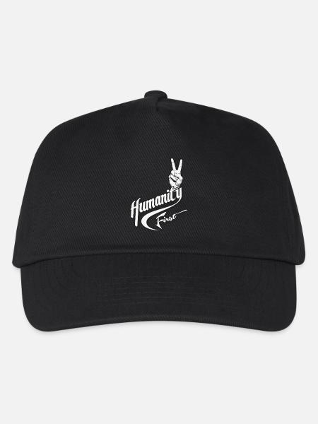 Humanity First | True Peace Symbol - Kids’ Baseball Cap - black
