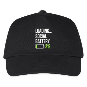 Aufladen der sozialen Batterie – Niedriger Energieverbrauch Lustiges Zitat - Kinder Basecap - Schwarz - Vorne