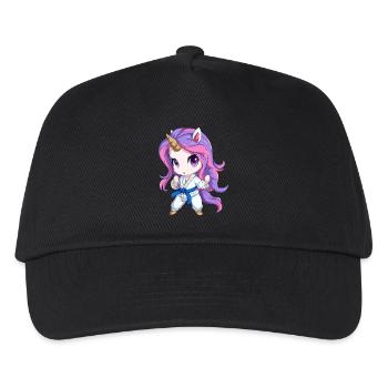 Unicorn Martial Arts Fighter, Cute Chibi Style Art - Kids’ Baseball Cap - black - Front