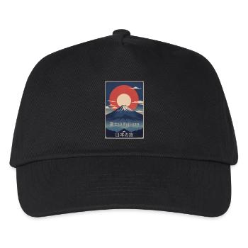 Berg Retro T-Shirt Japan Reise Asien Poster - Kinder Basecap - Schwarz - Vorne