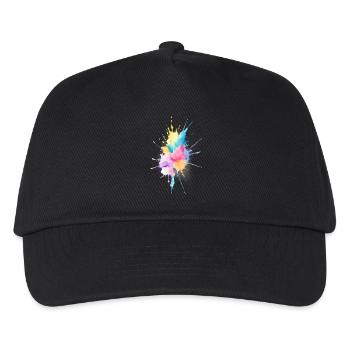 Abstract Watercolor Splash - Kinder Basecap - Schwarz - Vorne