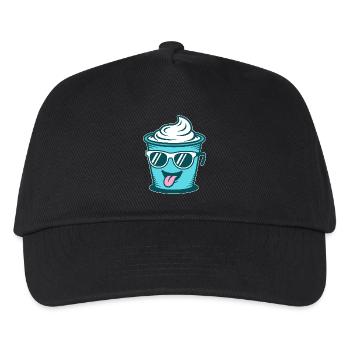 Crème Yaourt Crème Glace - Mug avec lunettes de soleil - Casquette de baseball Enfant - noir - Devant