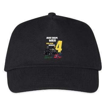 4. Geburtstag - Junge 4 Jahre Rasenmäher Traktor - Kinder Basecap - Schwarz - Vorne