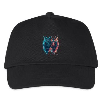 Tinte,Eulen,illustration,malerei,graffiti,Eule - Kinder Basecap - Schwarz - Vorne