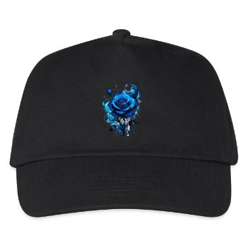 tinte,blaue Rose,illustration,malerei,graffiti - Kinder Basecap - Schwarz - Vorne