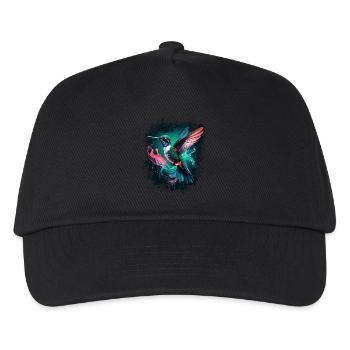 hummingbird, bird, illustration, colorful, graffiti - Kids’ Baseball Cap - black - Front