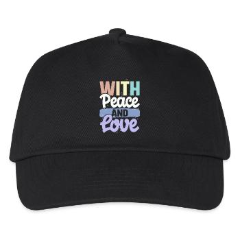 With Peace And Love - Kids’ Baseball Cap - black - Front