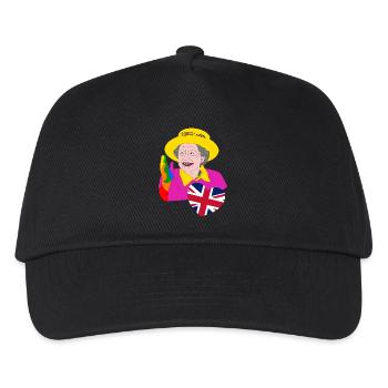 Queen in rainbow colors with Union Jack heart - Kids’ Baseball Cap - black - Front