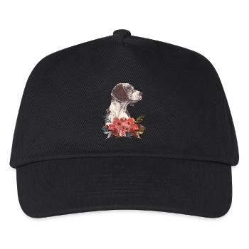 Hund und Blumen - Kinder Basecap - Schwarz - Vorne