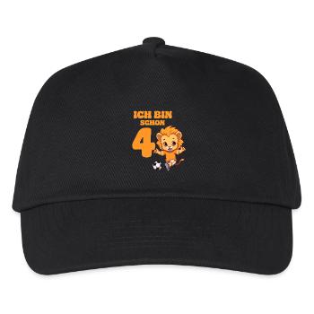 Football Birthday Leo Zodiac 4 Years Boy - Kids’ Baseball Cap - black - Front