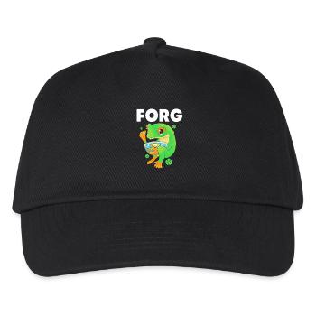 Laubfrosch Frosch - Kinder Basecap - Schwarz - Vorne