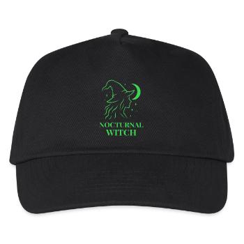 Nocturnal Witch with Moon and Stars Green - Kids’ Baseball Cap - black - Front