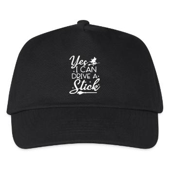 Whimsical Witch Riding Broom Illustration - Kids’ Baseball Cap - black - Front