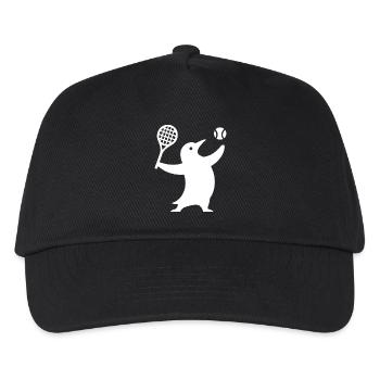 Plain Penguin Silhouette Tennis Player Sport - Kids’ Baseball Cap - black - Front
