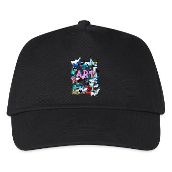 Pattern ,Pop Art , Art,Collage, Art,Newspaper, Typo - Kids’ Baseball Cap - black - Front