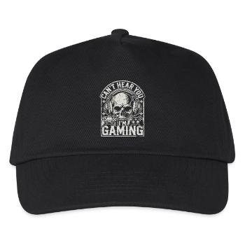 Gaming skull with headset and controllers - Kids’ Baseball Cap - black - Front